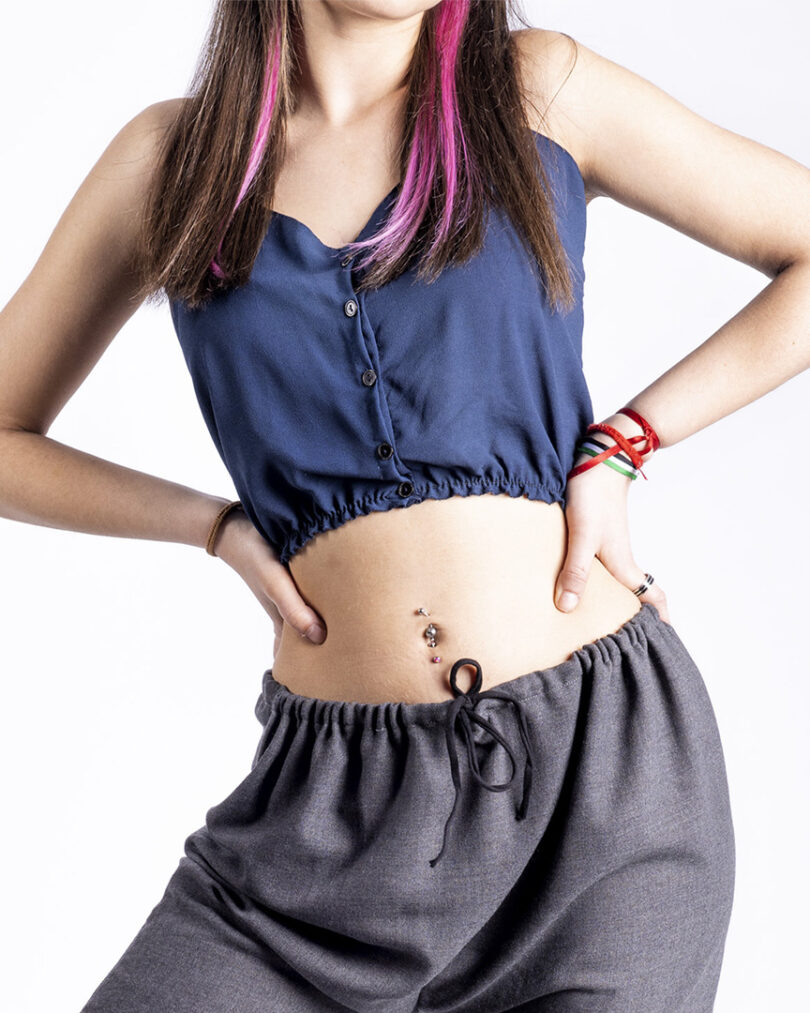 Crop-top azul